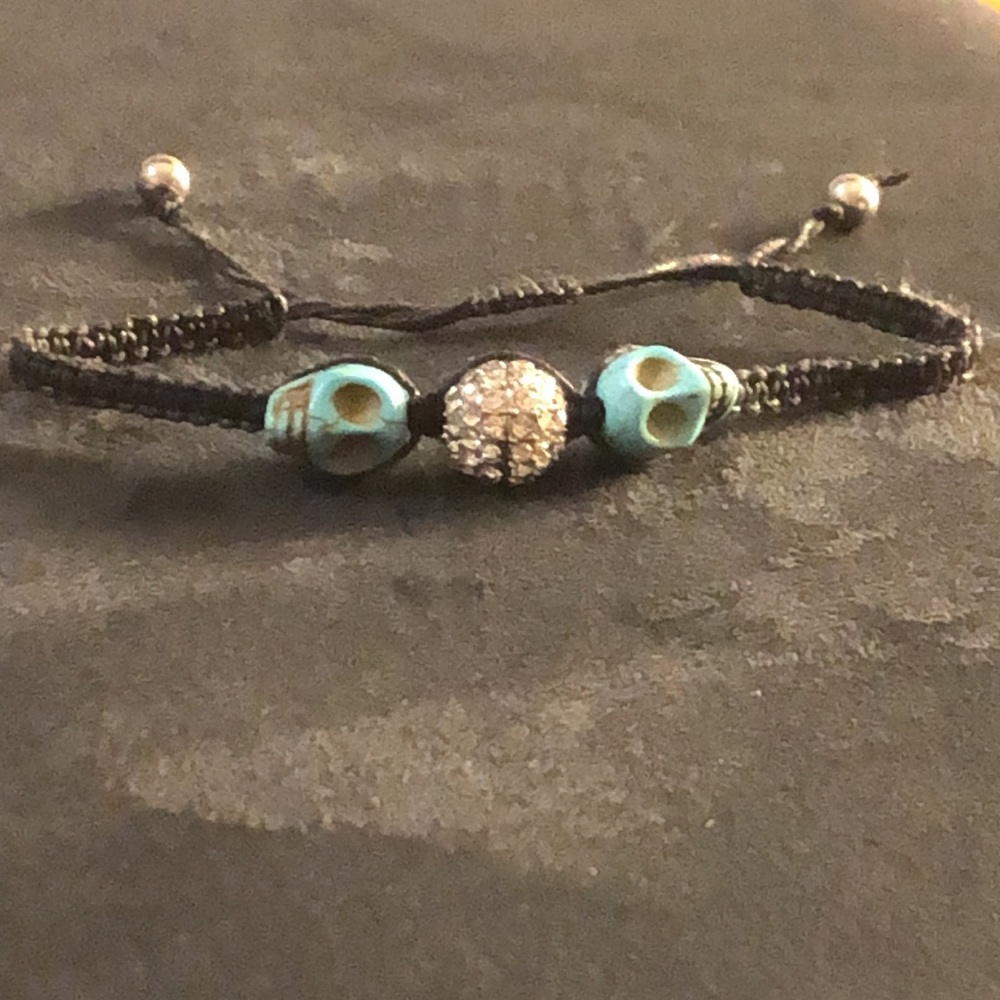 2010 Bull Couture Exotic Natural Turquoise/925/Cubic Handmade Bracelet.NWT